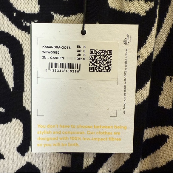 SKFK Skunkfunk Black and White Floral Knit Open Cardigan Duster Sx S - Picture 8 of 10